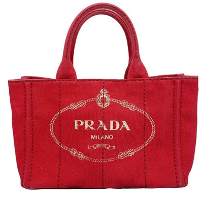 Pre-Owned Red Canvas Prada Canapa Tote