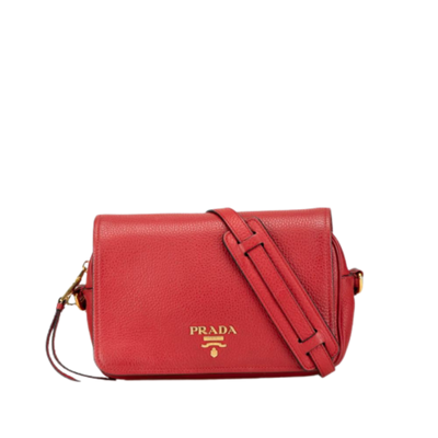 Red Leather Prada Crossbody Bag