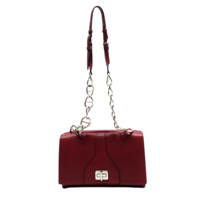 Pre-Owned Red Leather Prada Shoulder Bag