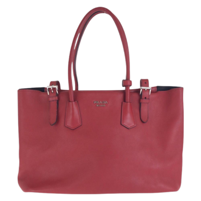 Vintage Red Leather Prada Shoulder Bag
