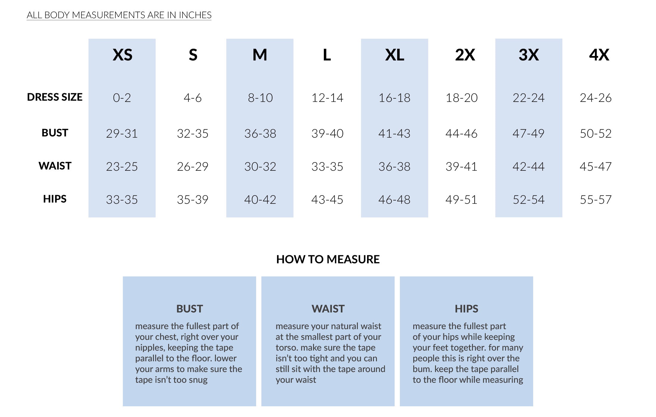 Size Chart – Free Label