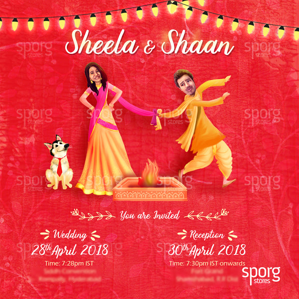 Illustrated Indian Wedding Invitation Design 2018 Sporg Stores