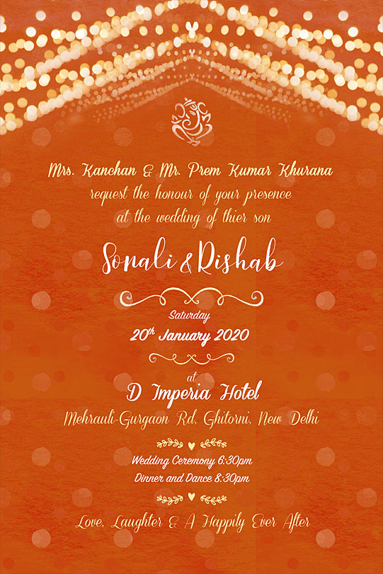 indian marriage card