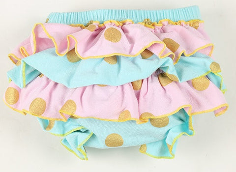 Pink and Blue Gold Dot Ruffle Bloomer