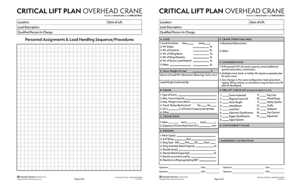 crane lift plan form