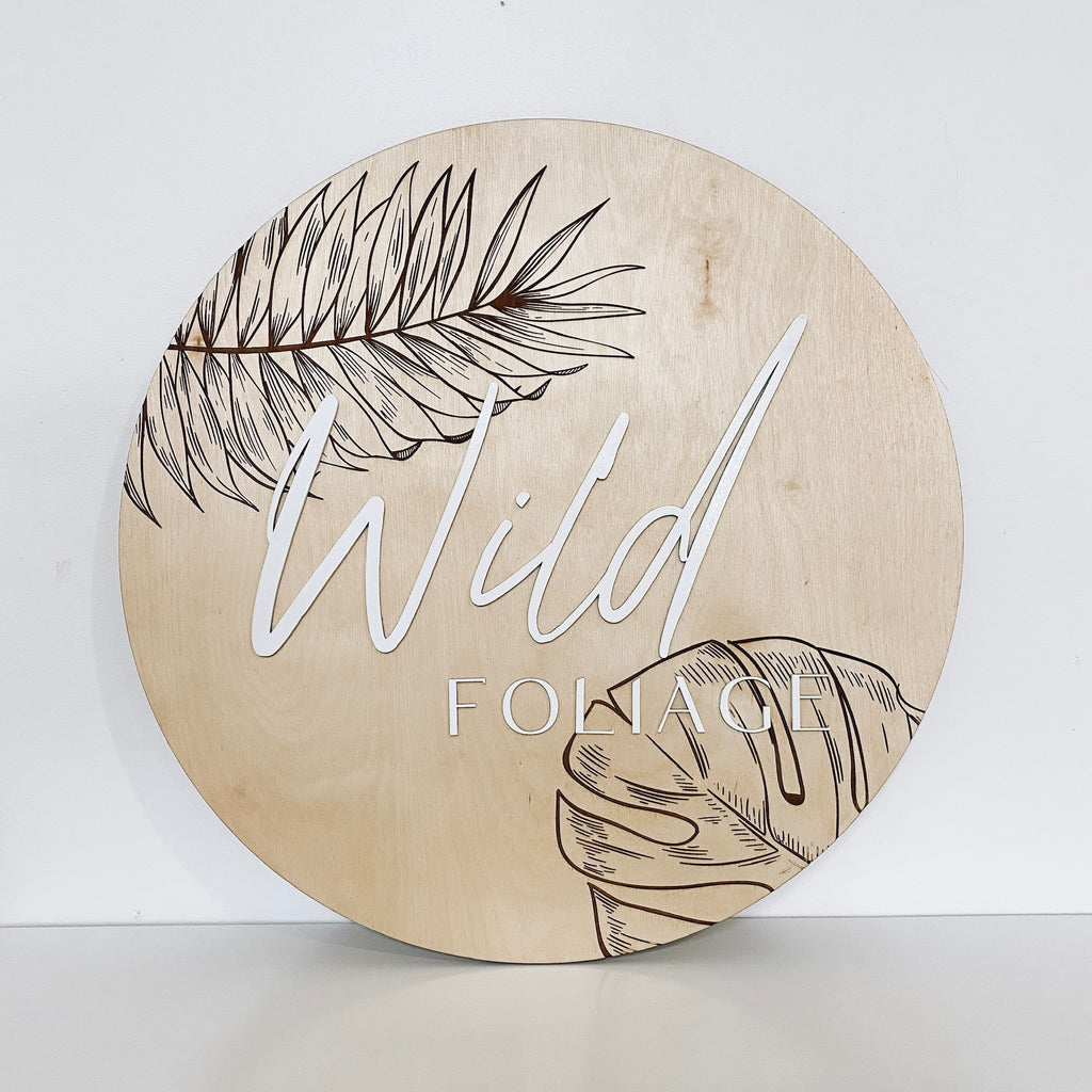 custom birch wood logo sign