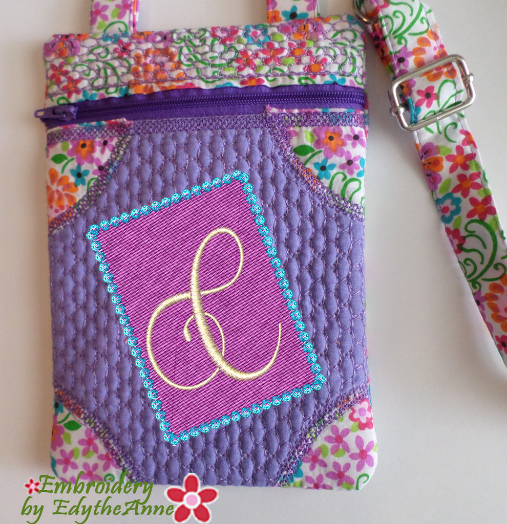 Download MONOGRAM CROSS BODY BAG - In The Hoop Machine Embroidery ...