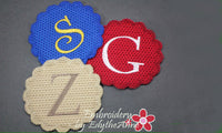 MONOGRAM COASTER Set of 26  In The Hoop Machine Embroidery Design. Digital File. Available immediately. - Embroidery by EdytheAnne - 1