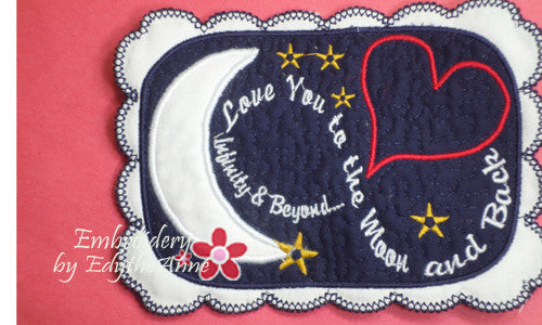 Download LOVE YOU TO THE MOON... In The Hoop Embroidered Mug Mats ...