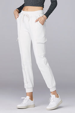 white cargo joggers womens