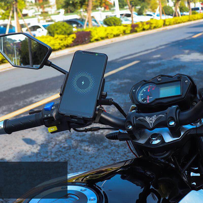 wireless charging motorcycle phone mount