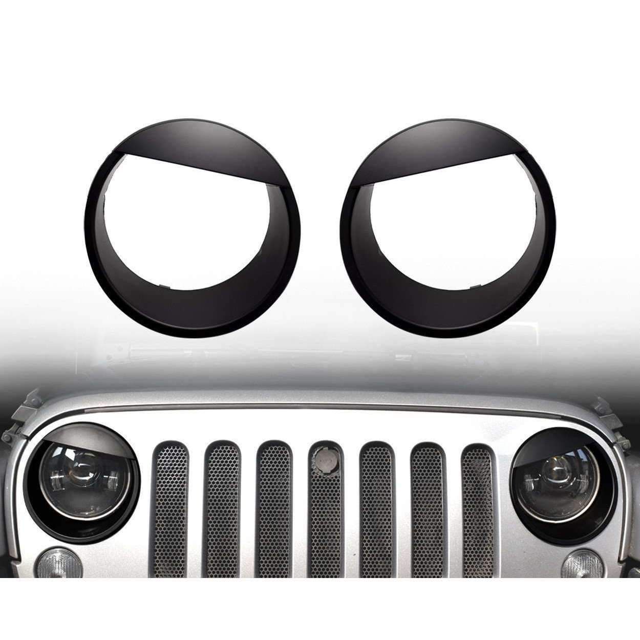 Eagle Lights Jeep Wrangler Angry Eyes Headlight Rings