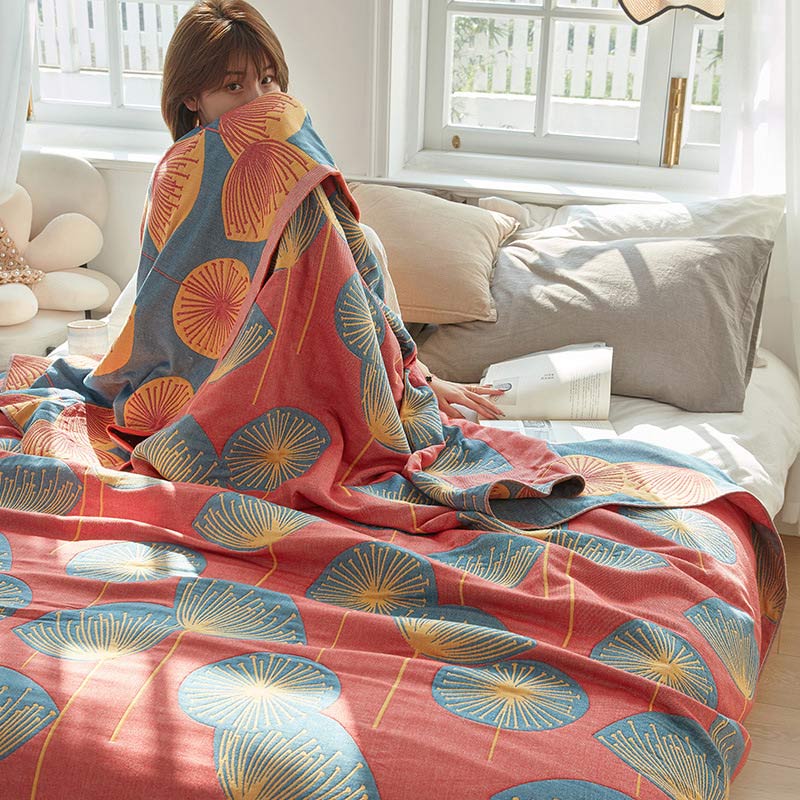 Dandelion Print Cotton Reversible Quilt Quilts Ownkoti 1