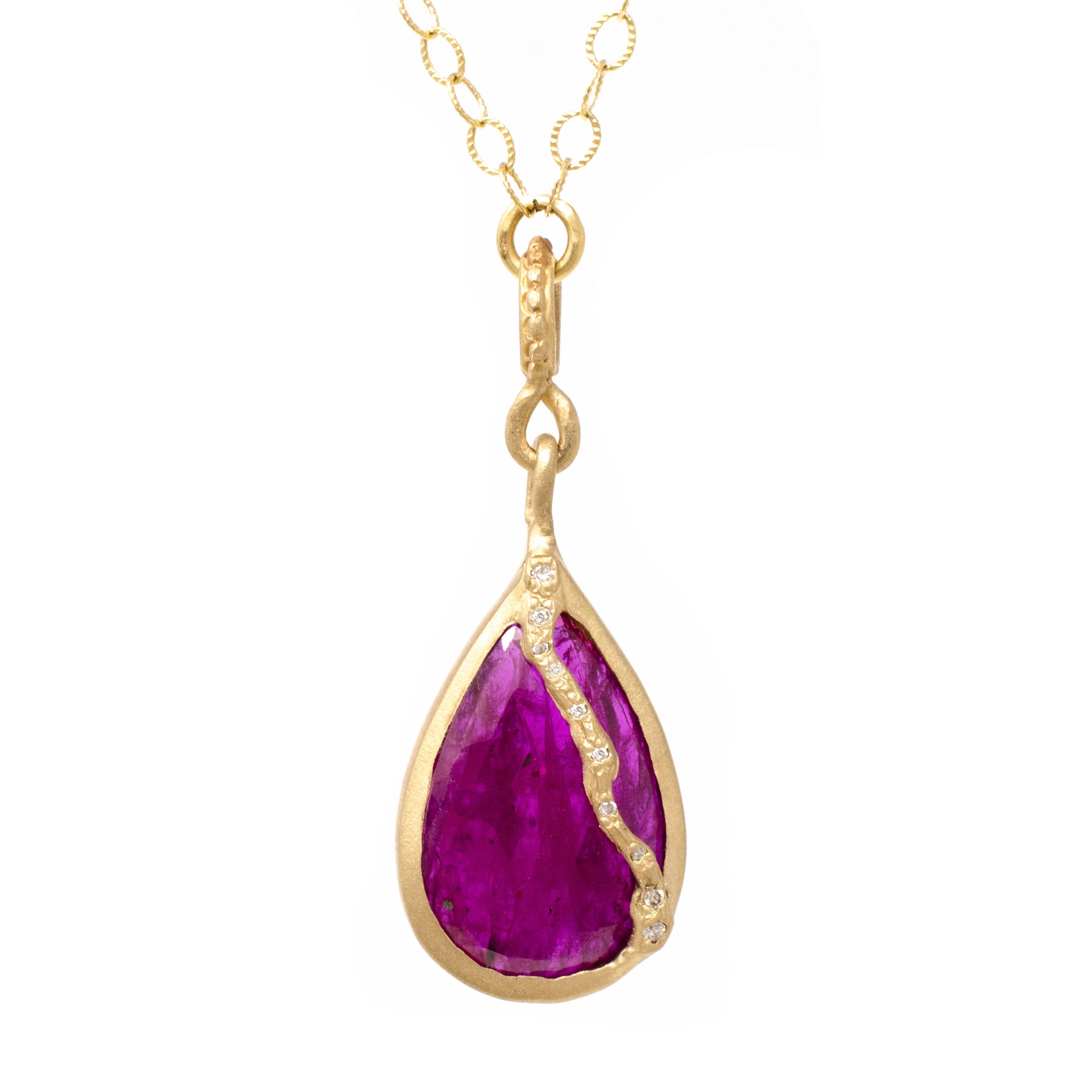 Fault Line Pink Sapphire Necklace