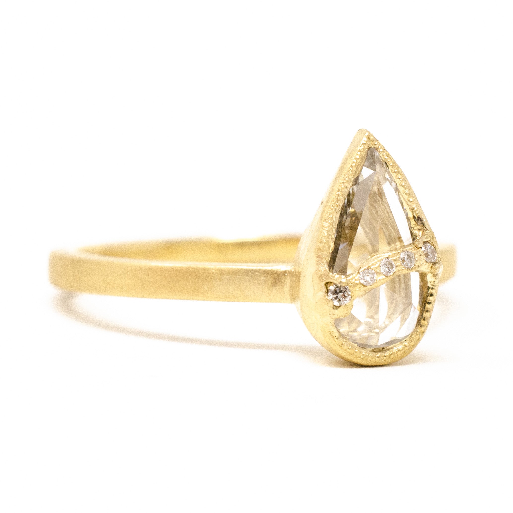 Fault Line Pear Cut Diamond Ring
