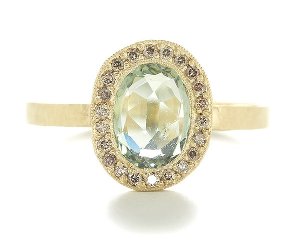 Lux Green Sapphire Cognac Diamond Ring – Jennifer Dawes Design