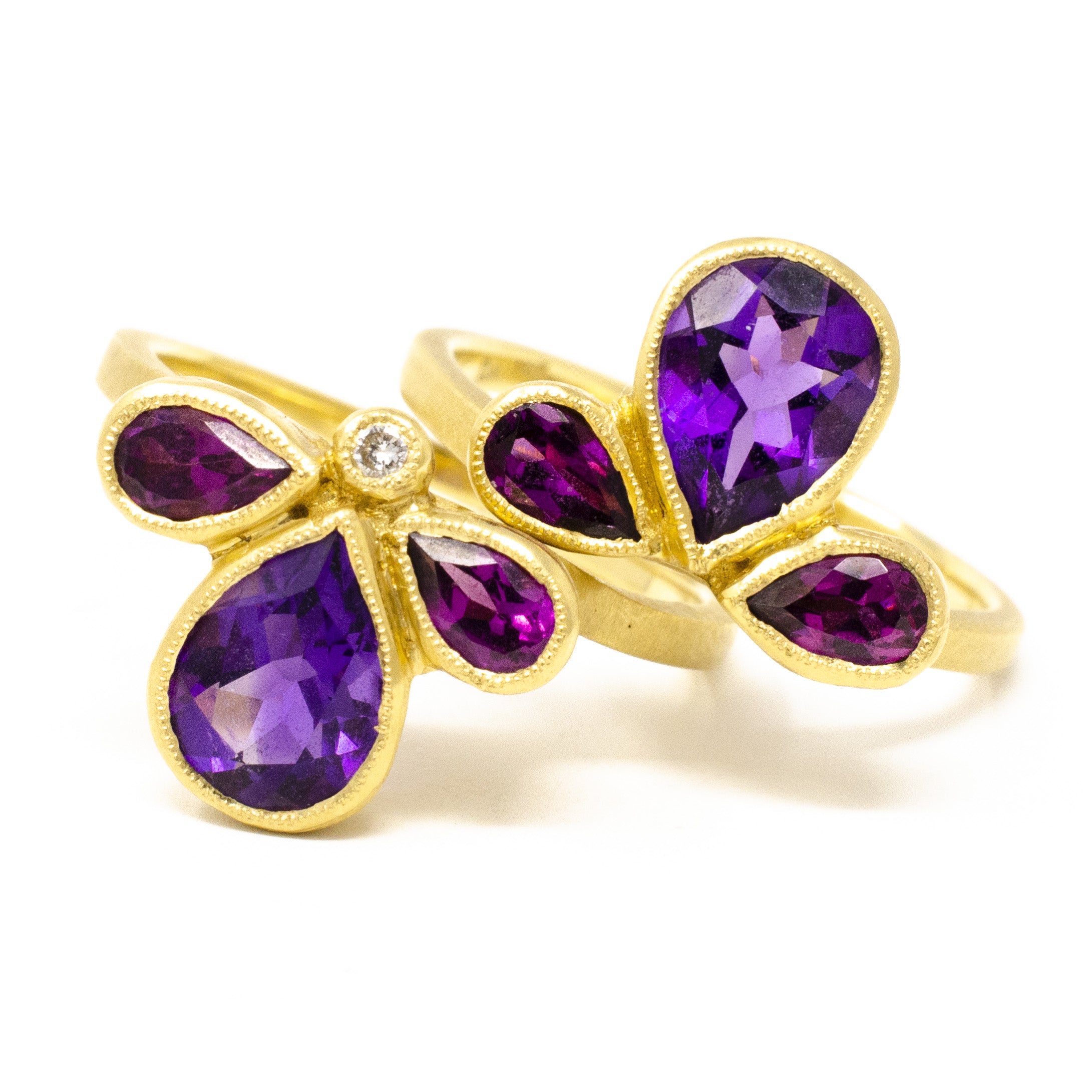 Fleur de Lis Amethyst Stacking Ring