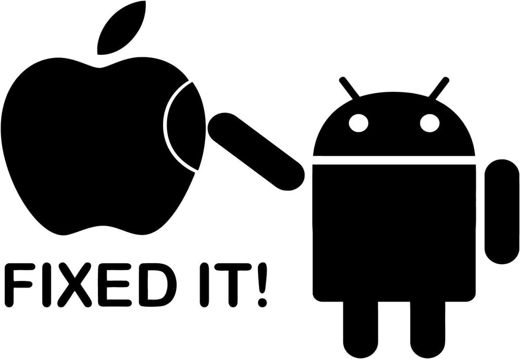 Андроид купить новосибирск. Логотип Apple Android. Стикер Windows Android appel. Apple Fix. Андроид и Эппл.