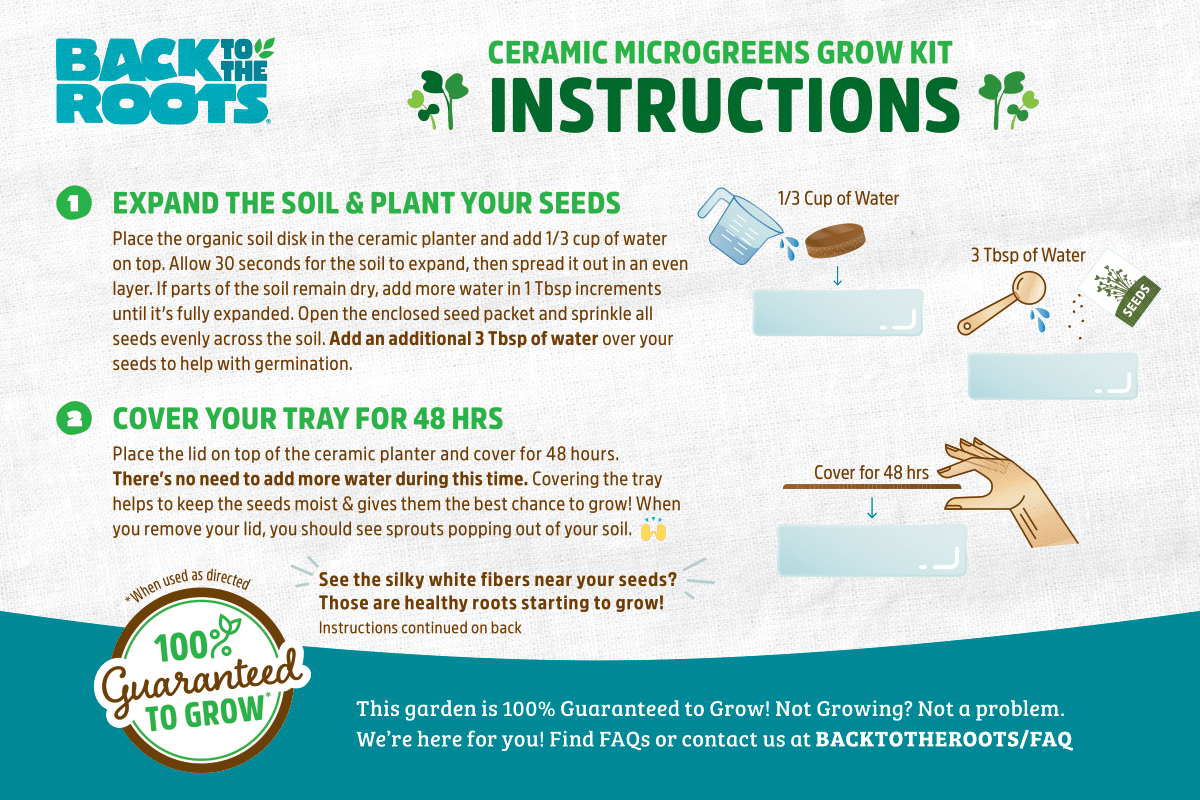 Ceramic Microgreens Grow Kit Instructions