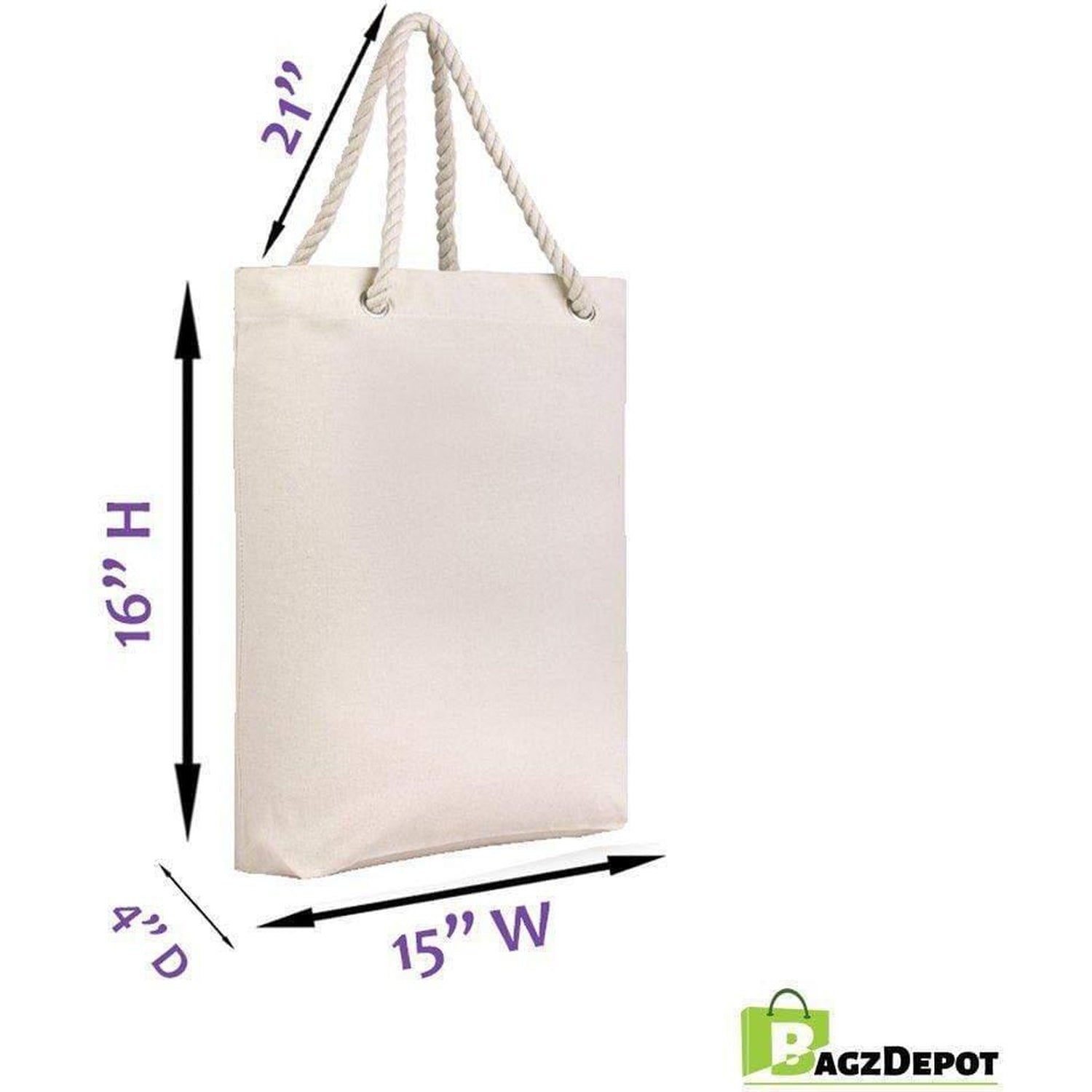 Wholesale Canvas Tote Bags with Rope Handles – BagzDepot™