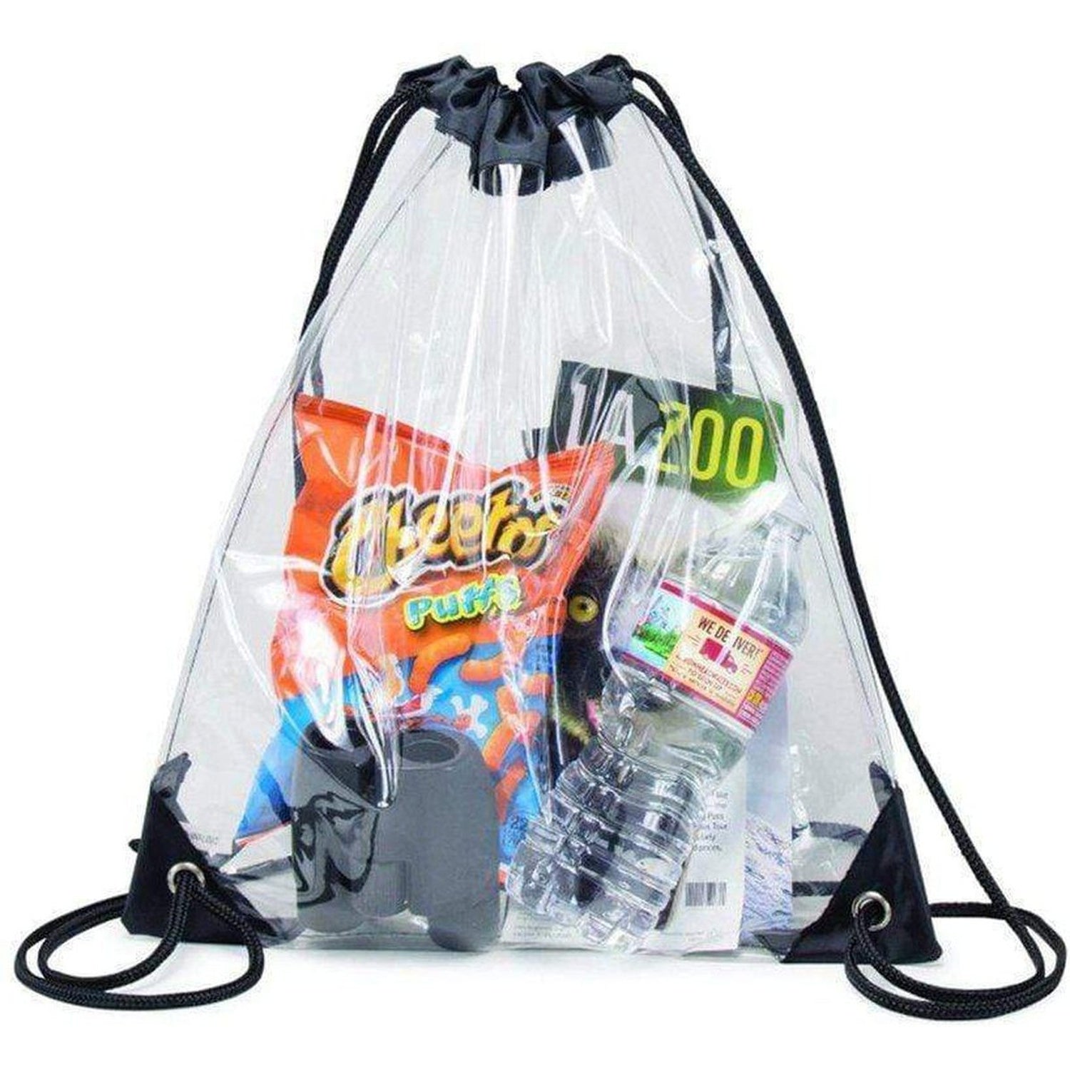 Clear Vinyl Drawstring Tote Bags Wholesale - HP1107 – BagzDepot™