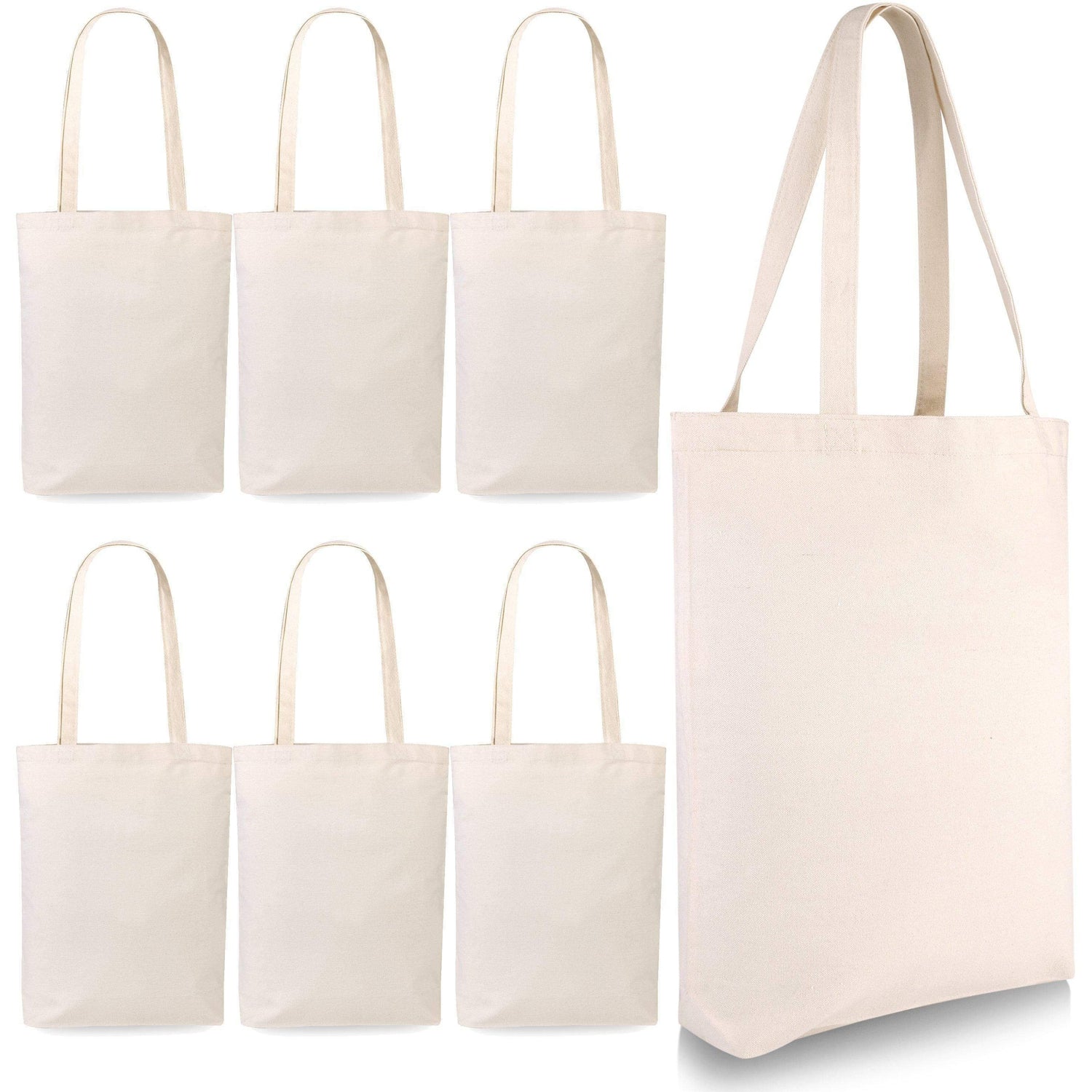 Large Canvas Tote Bags - 6 Pack - Natural Heavy Duty Blank Canvas Bags – BagzDepot™