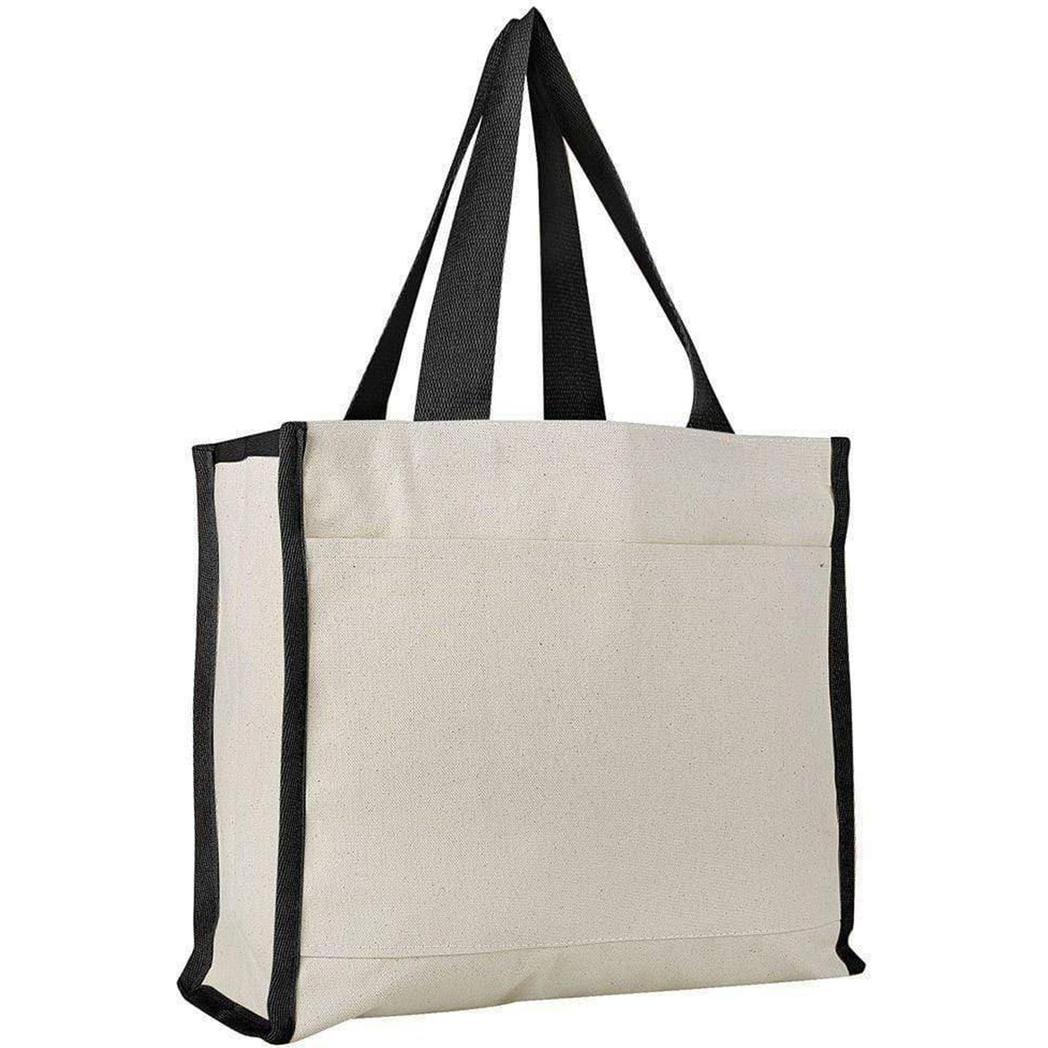 Wholesale Canvas Tote Bags with Front Pocket and Full Gusset – BagzDepot™