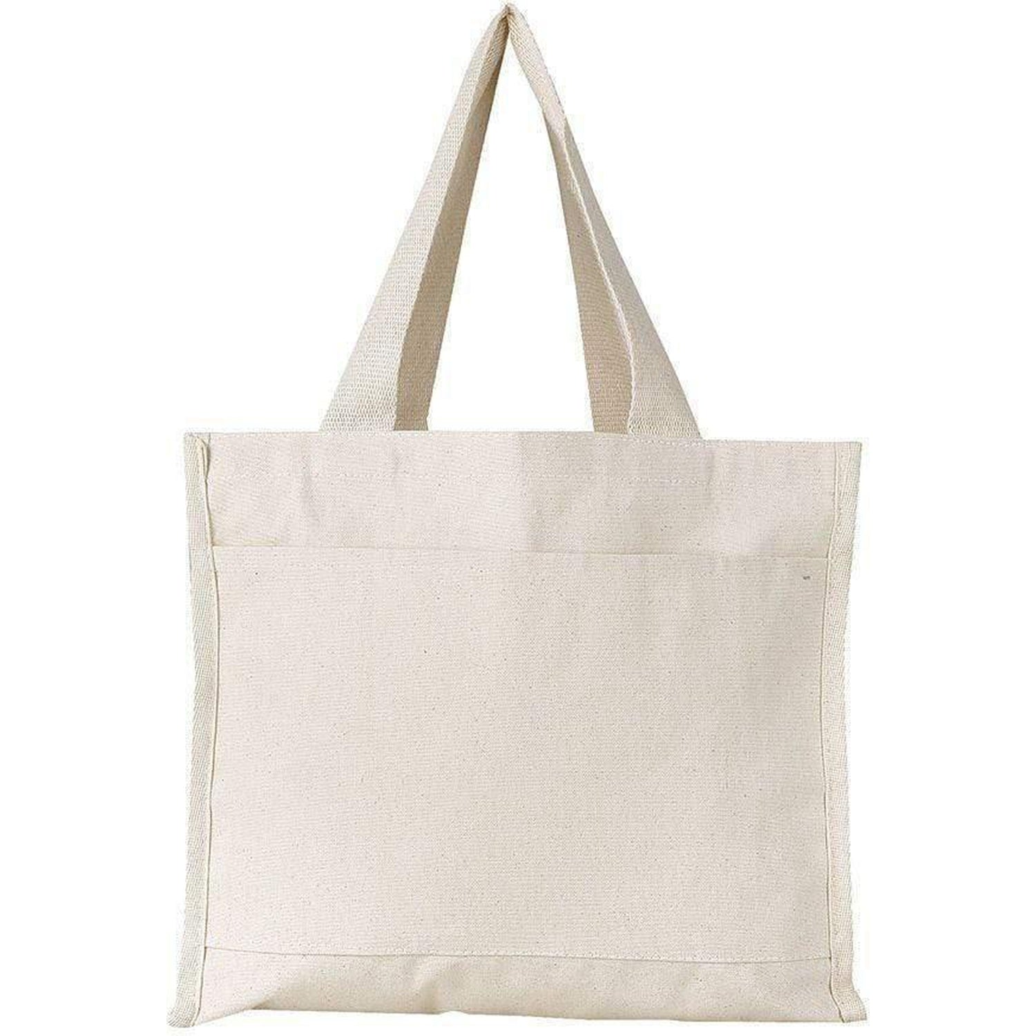 Wholesale Canvas Tote Bags with Front Pocket and Full Gusset – BagzDepot™