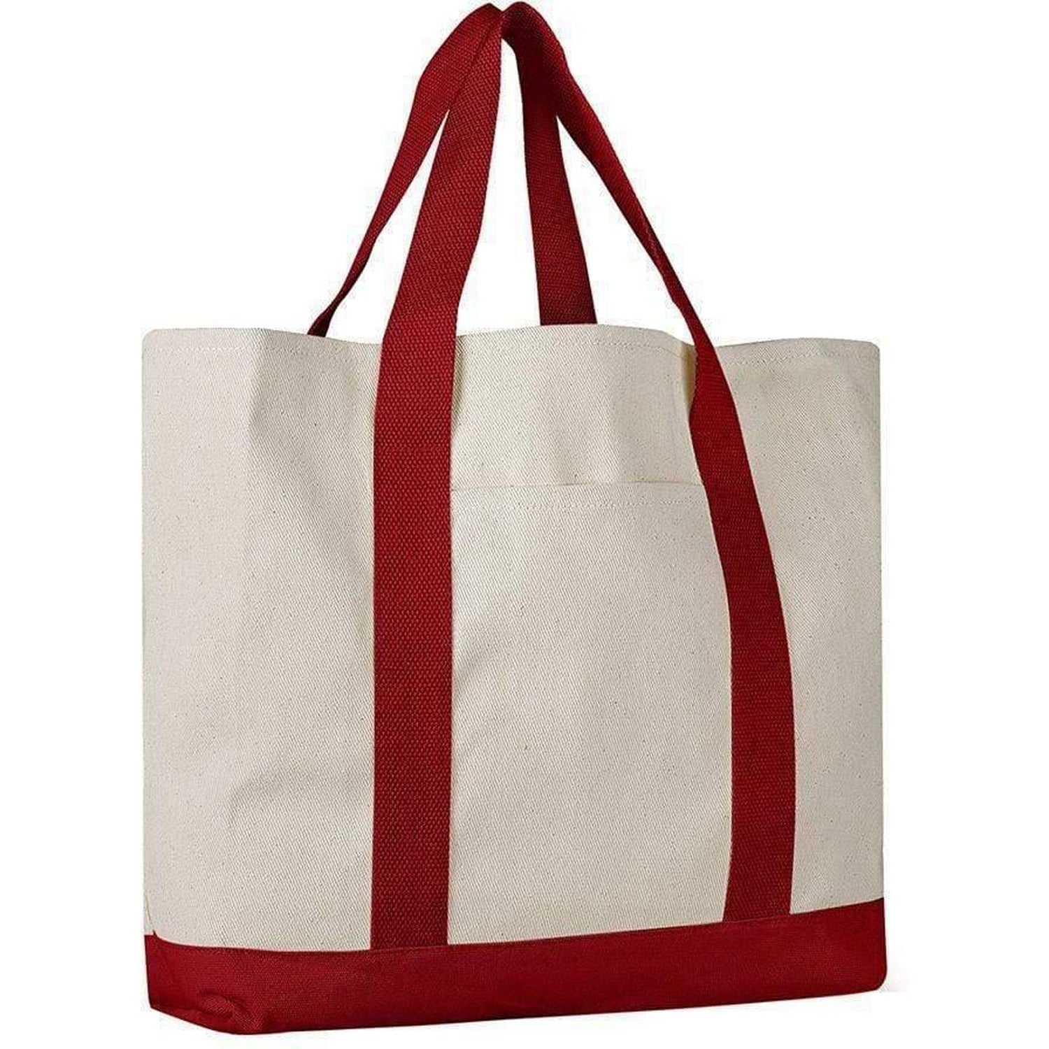 Heavy Cotton Canvas Large Size Sturdy Two Tone Tote Bags Single Bag   Tote Bags Wholesale Bagzdepot 4370261573737 