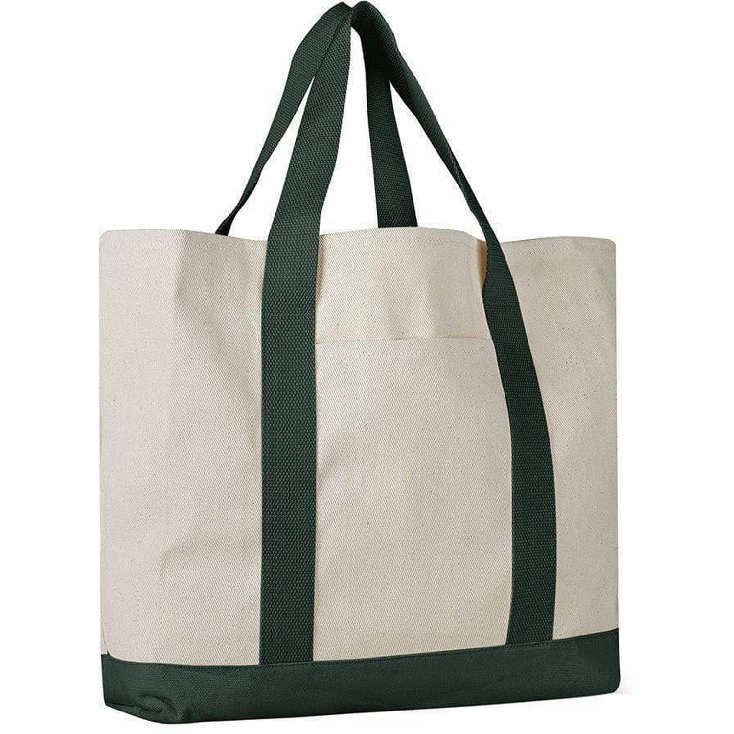 Heavy Cotton Canvas Large Size Sturdy Two-Tone Tote Bags - Single Bag