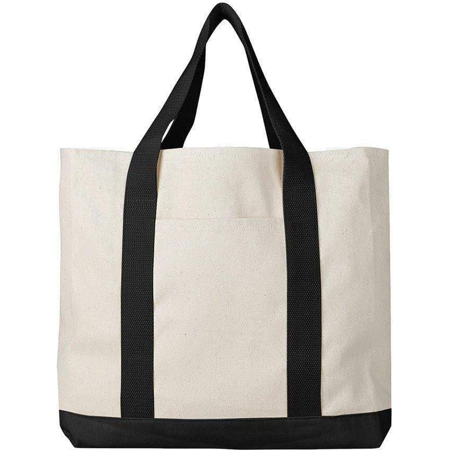 Heavy Cotton Canvas Large Size Sturdy Two-Tone Tote Bags - Single Bag ...