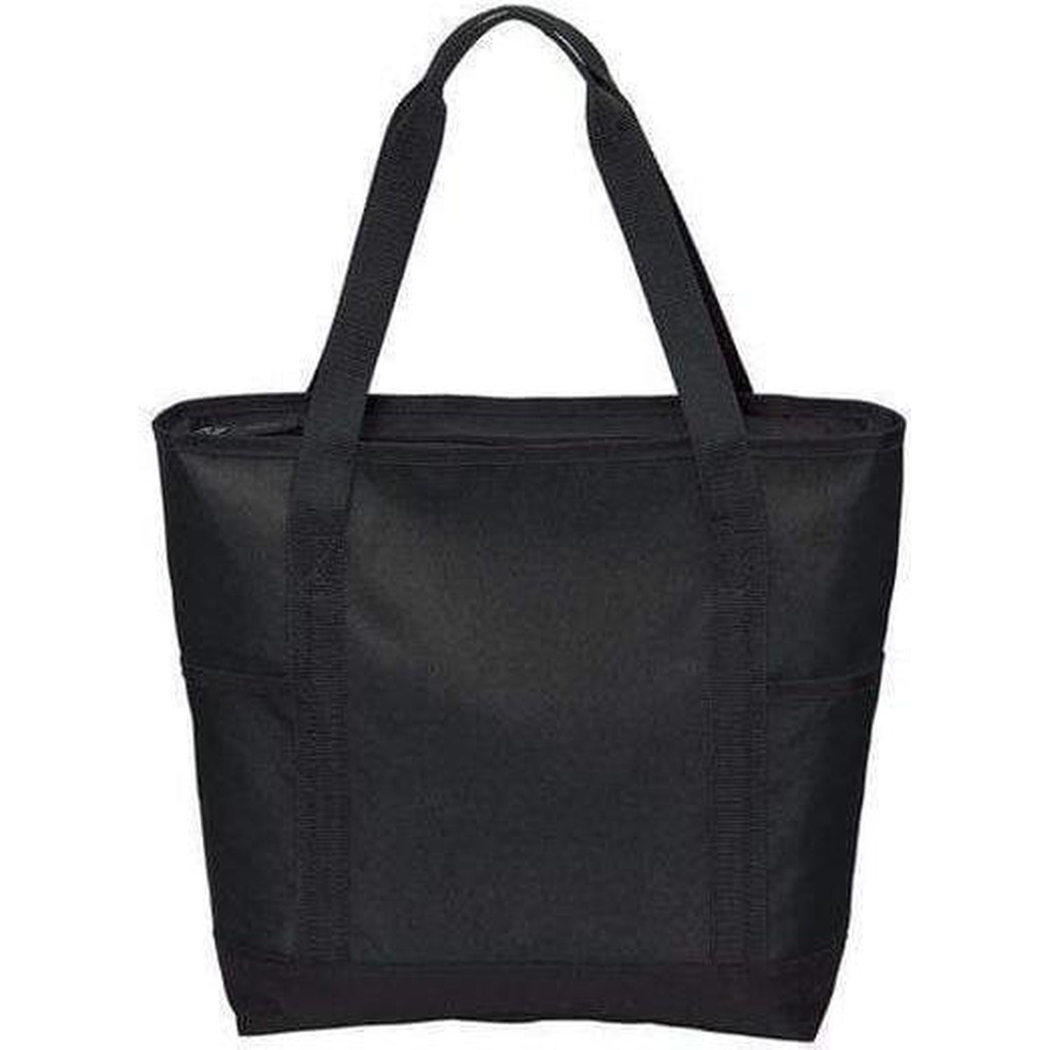 Polyester Canvas On-The-Go Tote Bag with Zippered Top Tote And Two Pockets – BagzDepot™