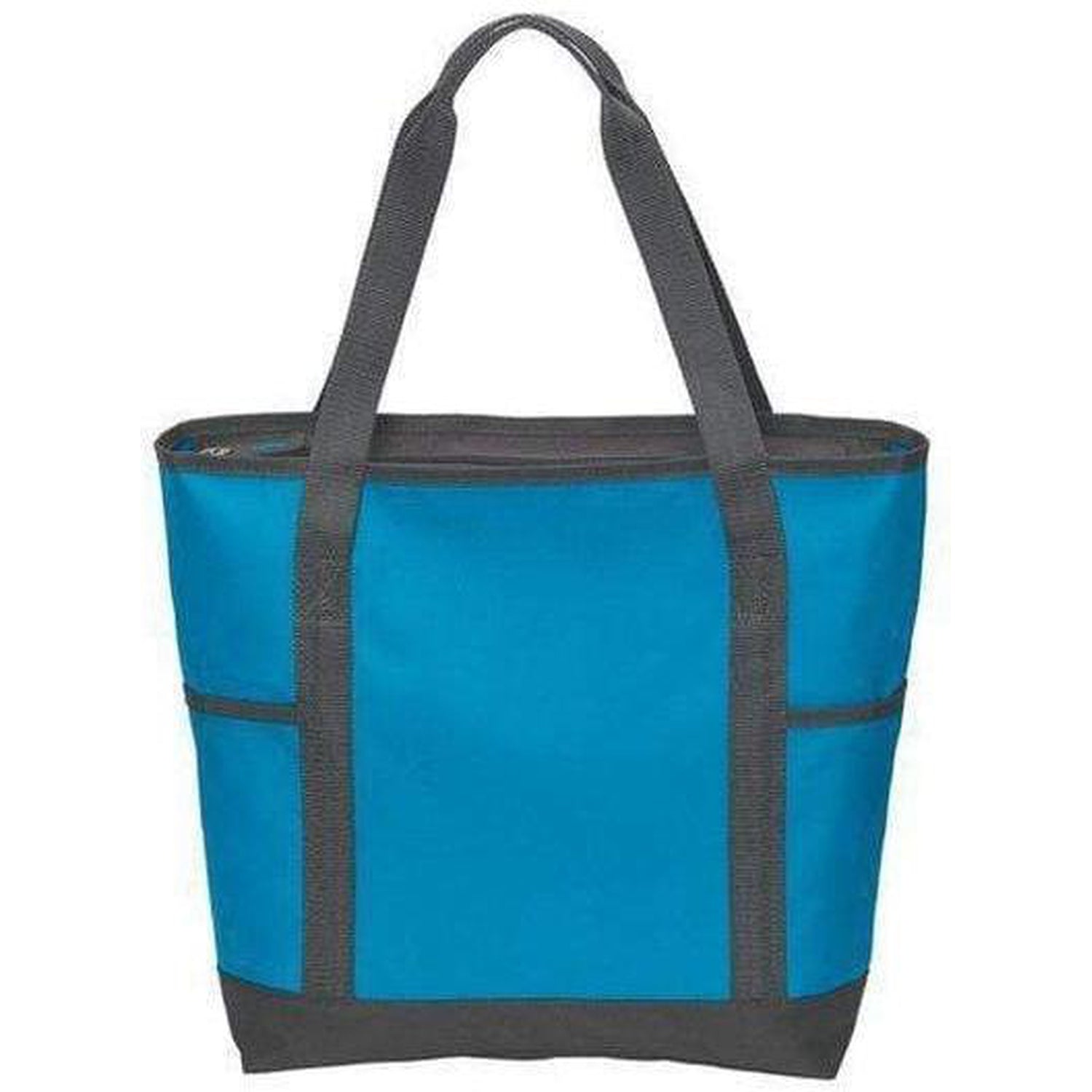 Polyester Canvas On-The-Go Tote Bag with Zippered Top Tote And Two Pockets – BagzDepot™
