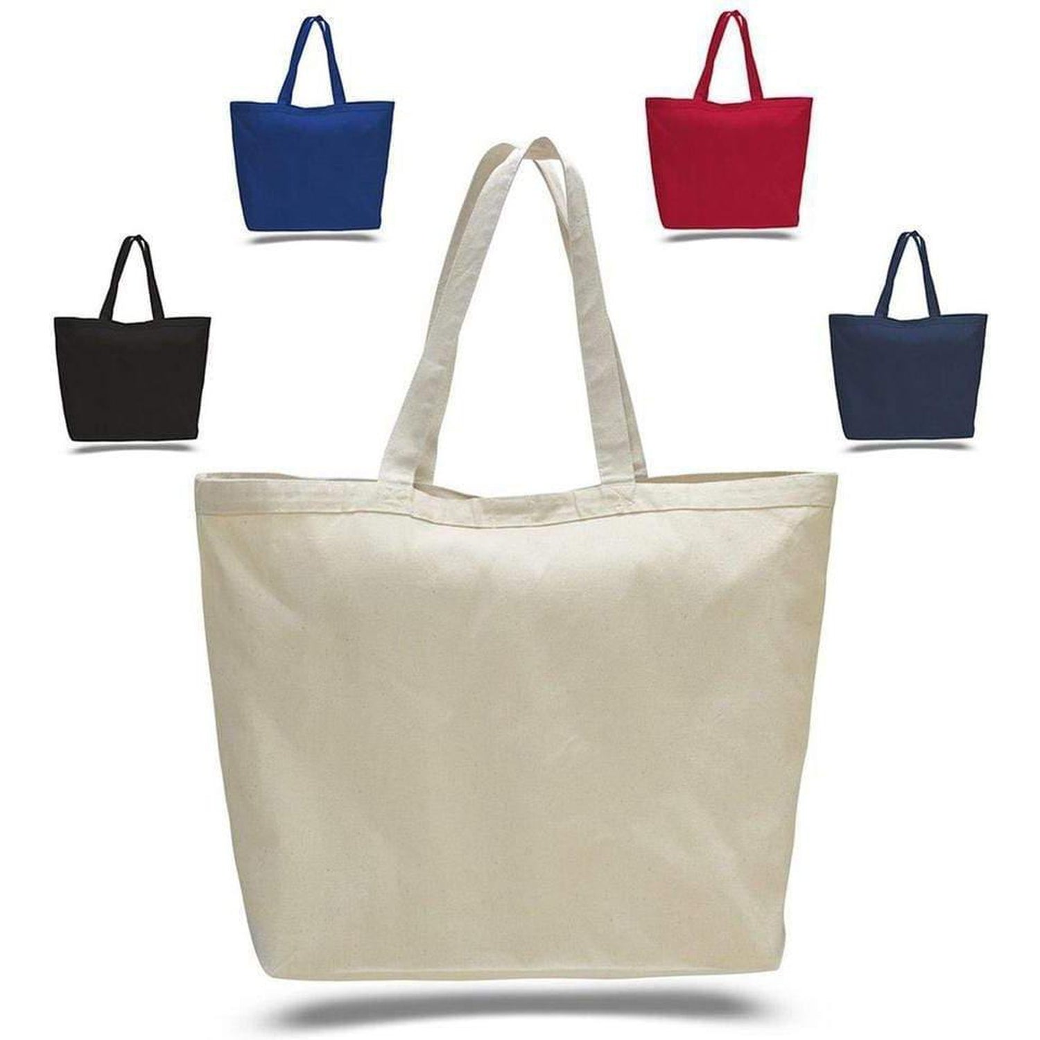 Large Canvas Tote Bags with Hook and Loop Closure - 12 Pack Large Canvas Totes – BagzDepot™