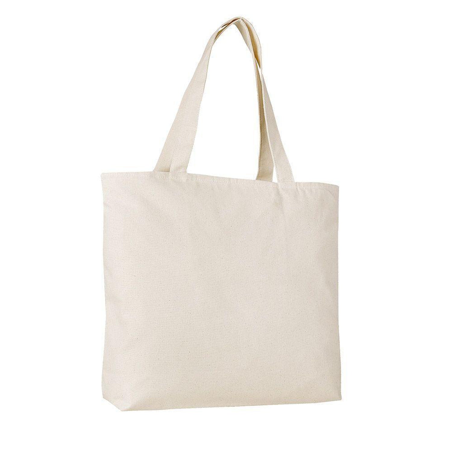 Set of 12 - Canvas Square Bottom Tote Bag with Zipper Closure, Bulk Totes – BagzDepot™
