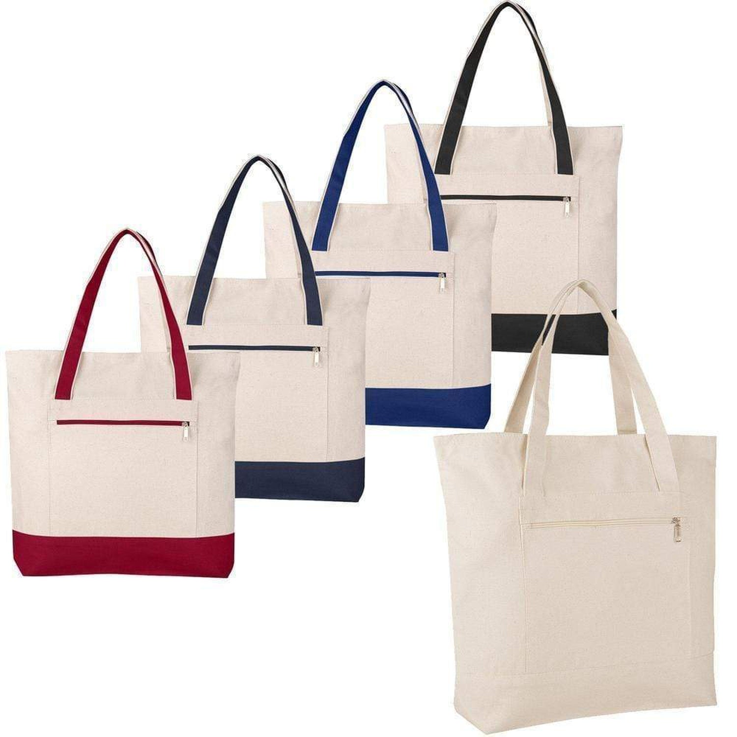 Heavy Weight Large Canvas Tote Bag with Zipper Pocket | TG213 – BagzDepot™