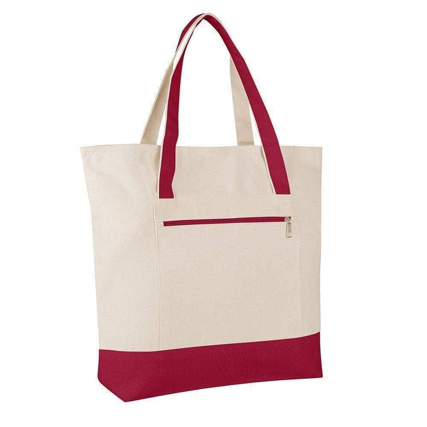 Heavy Weight Large Canvas Tote Bag with Zipper Pocket | TG213 – BagzDepot™
