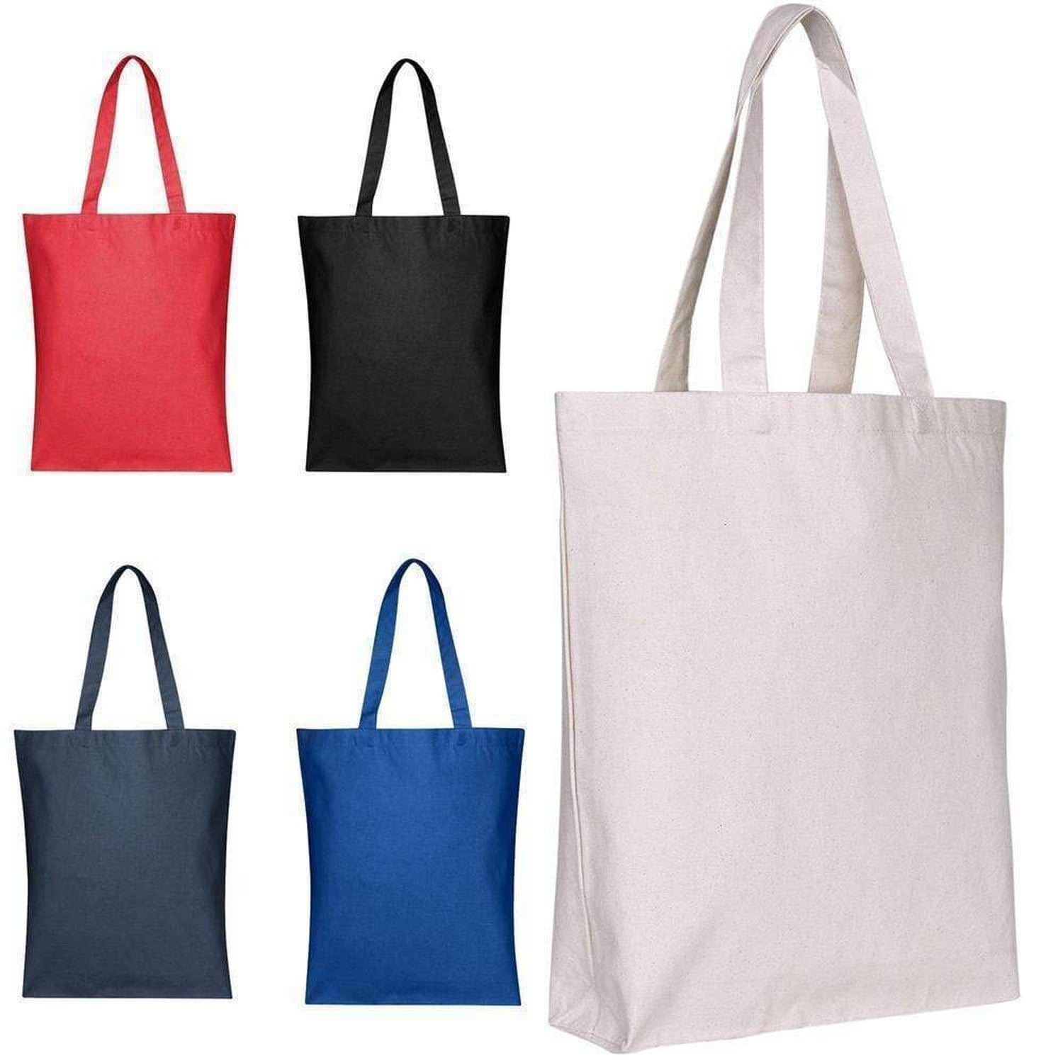 Canvas Tote Bags in Bulk, Bottom Gusset Cotton Tote Bags - Set of 12 – BagzDepot™