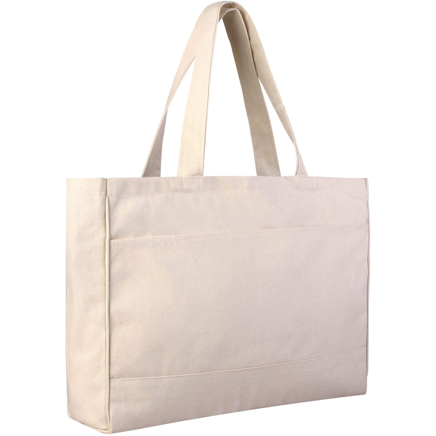 Canvas Tote Bags Wholesale, Large Canvas Tote Bag with Zipper Pocket – BagzDepot™