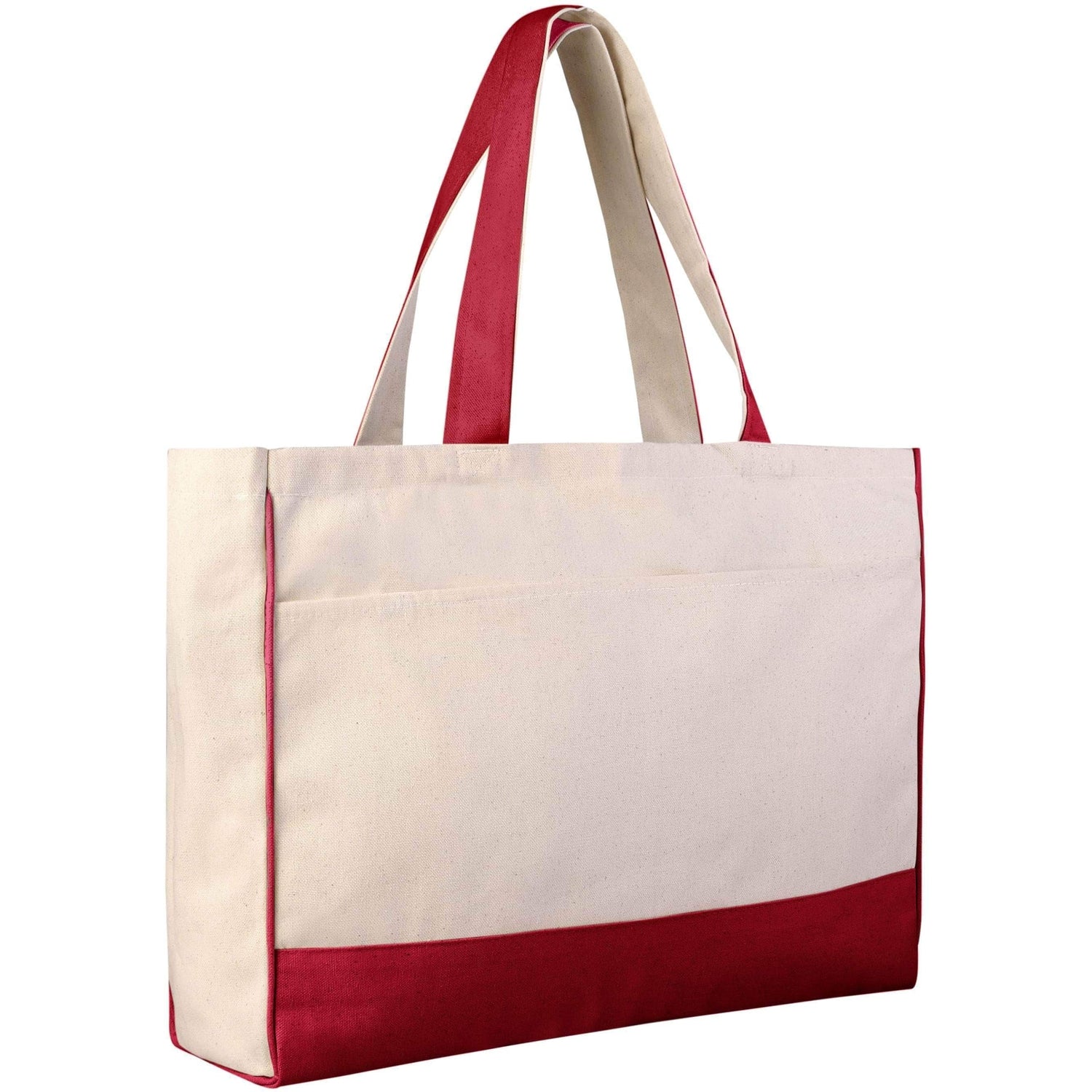 Canvas Tote Bags Wholesale, Large Canvas Tote Bag with Zipper Pocket – BagzDepot™
