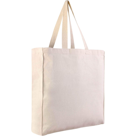 Heavy Canvas Shopping Tote Bag W/ Side and Bottom Gusset - Single Bag