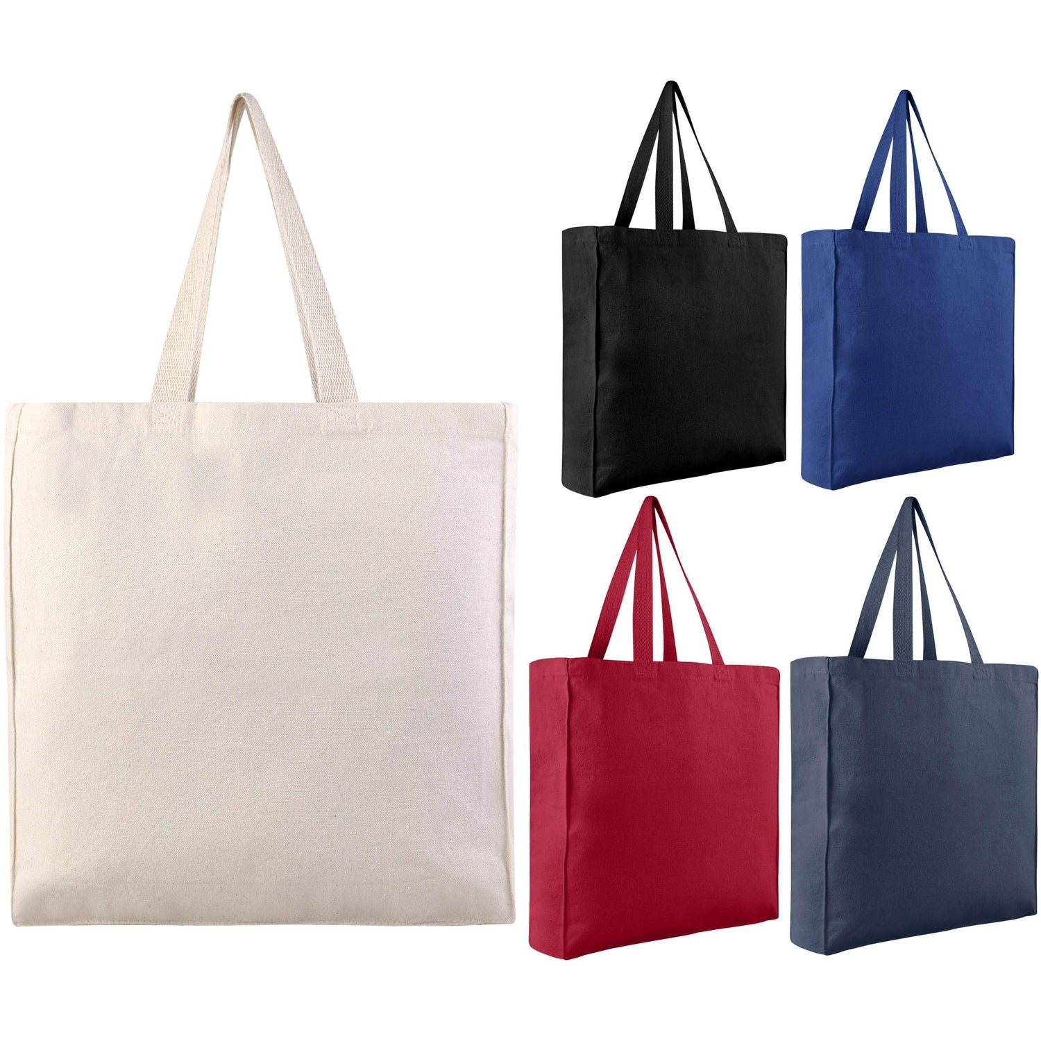 Heavy Canvas Shopping Tote Bag W/ Side and Bottom Gusset - Single Bag ...