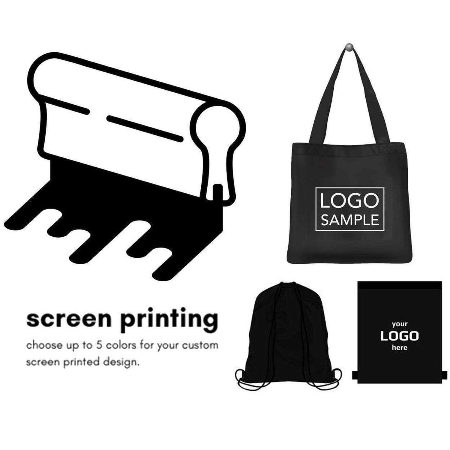 Custom Printed Bags Print Logo On Tote Bags Silk Screen Printing