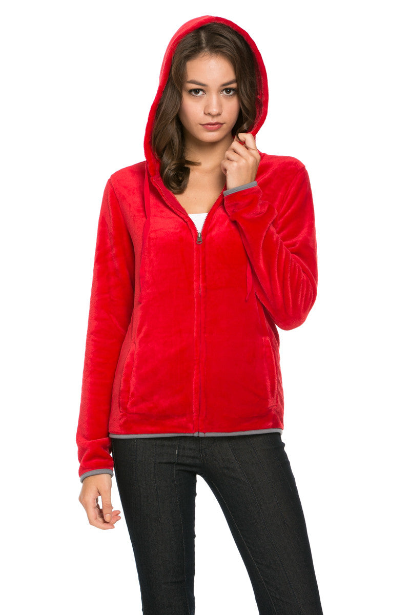 Download Full Zip Fleece Hoodie Jacket Red | My Yuccie