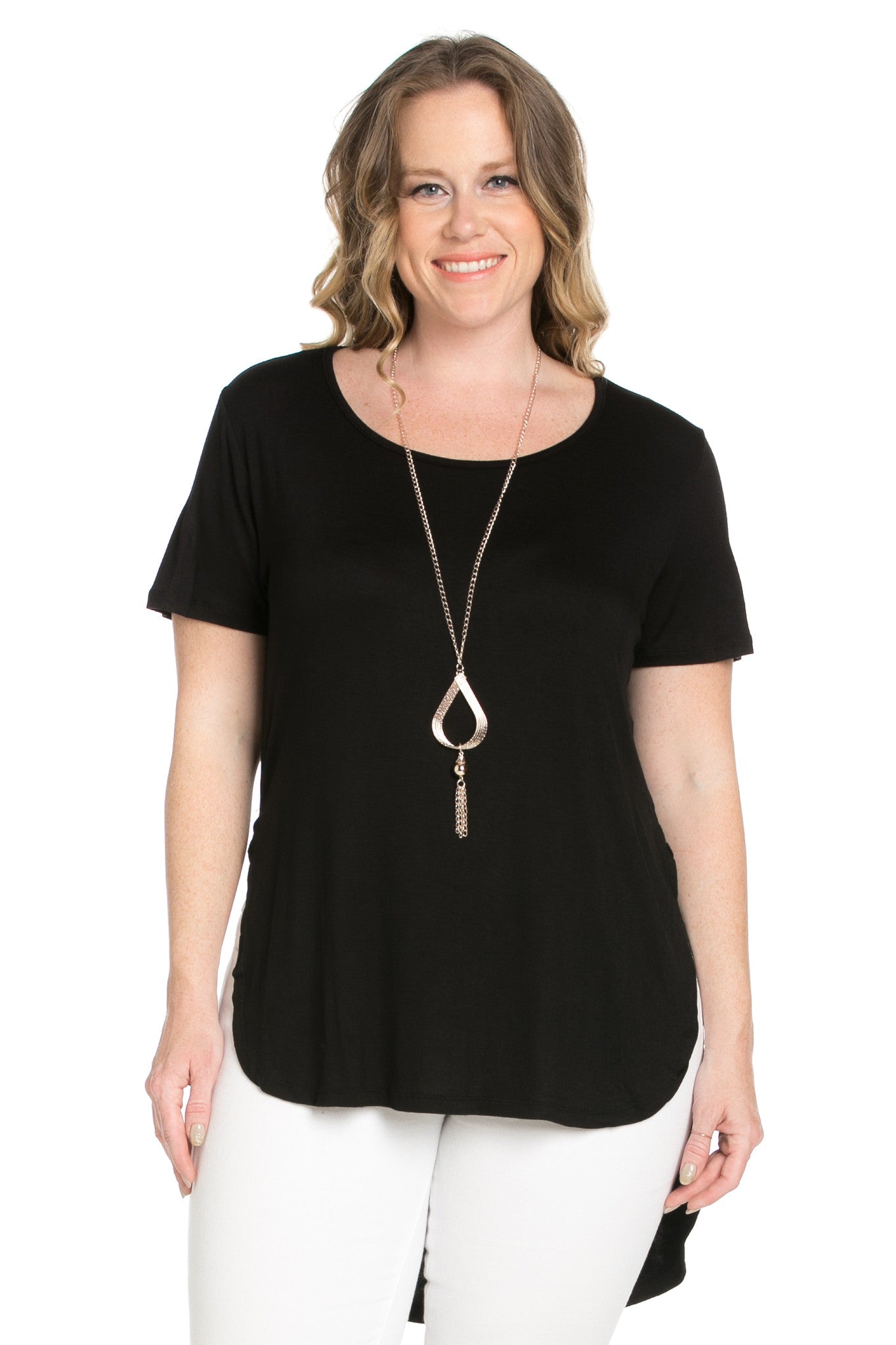 black high low shirt plus size