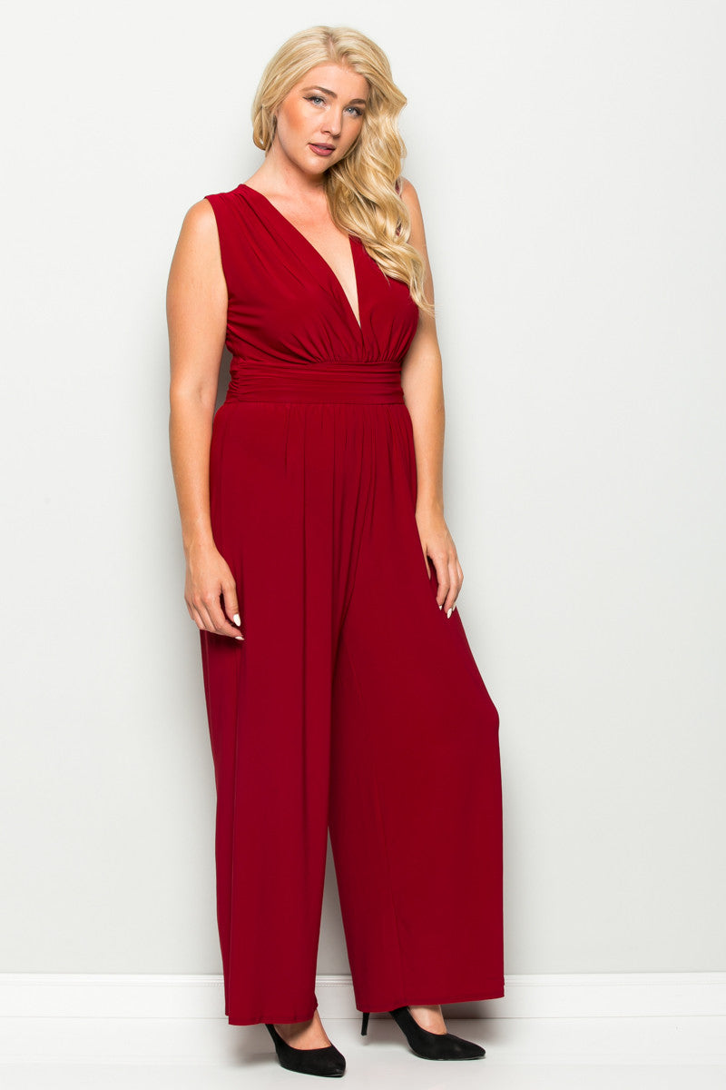 red plus jumpsuit