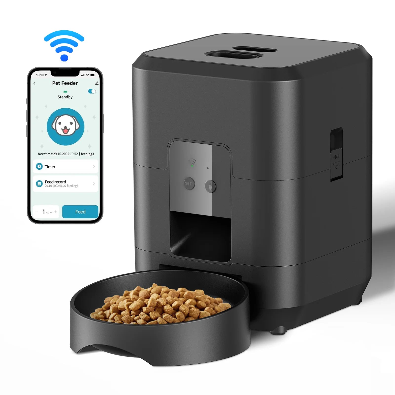 Pet Feeder Automatic - App Control and Timed Feeding