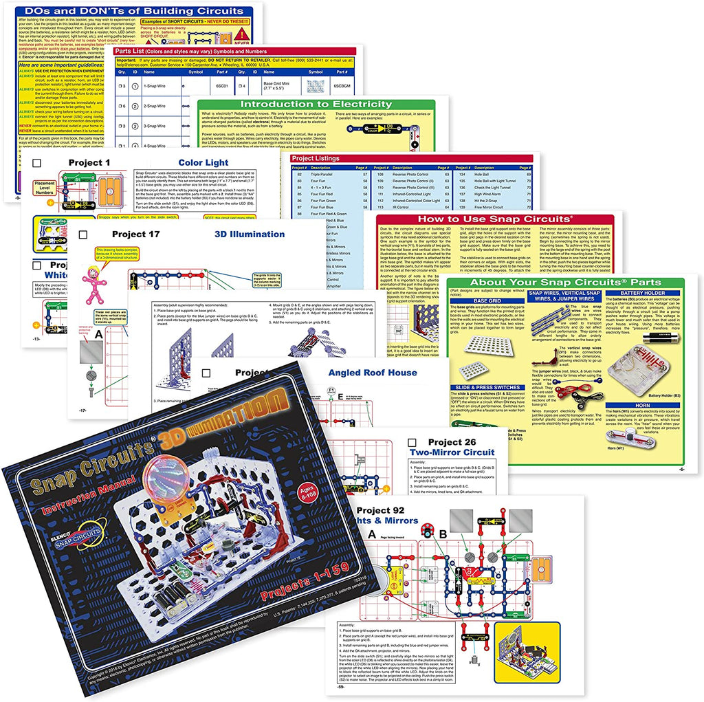 snap circuits 3d illumination electronics exploration kit