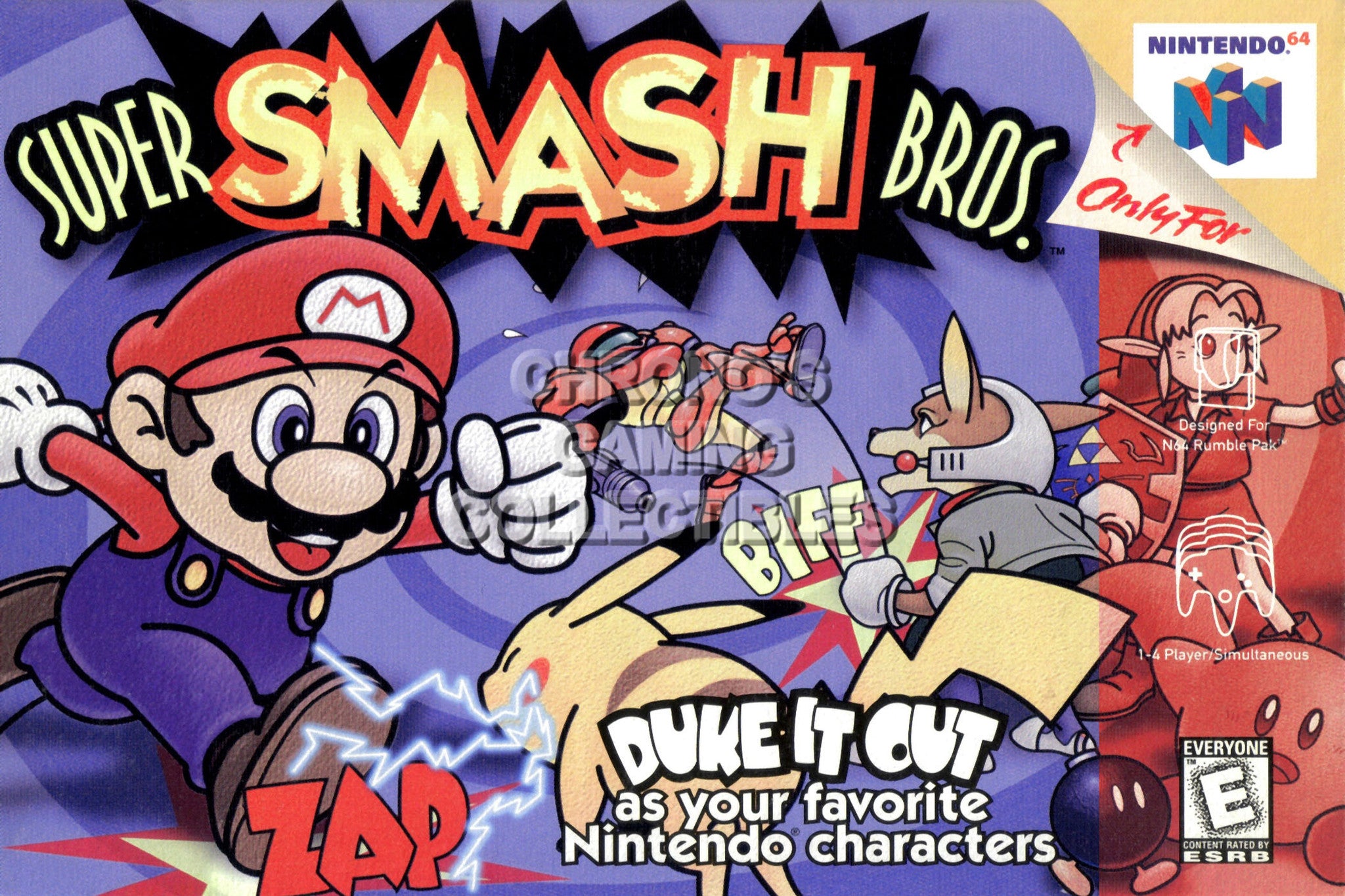 super smash bros n64 box