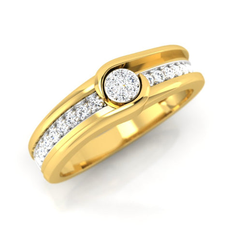 diamond studded gold jewellery - Parineeti Band Ring - Pristine Fire - 1